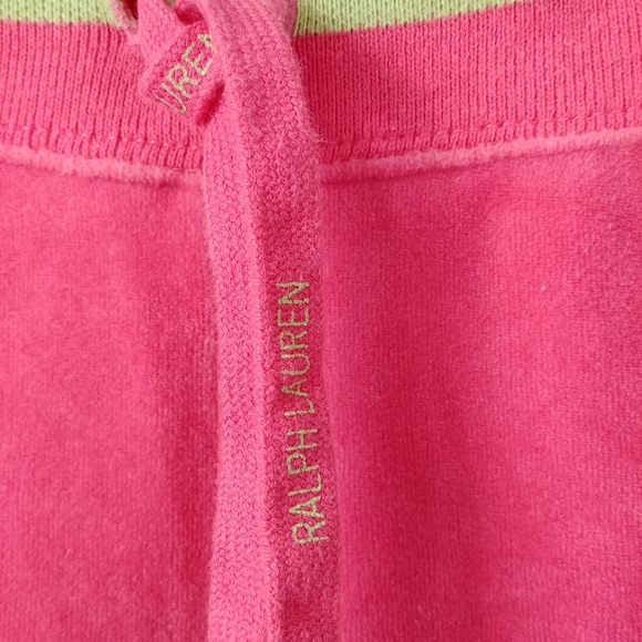 Ralph Lauren Girl's Pink Velour Track Pants Sweatpants Size 8 / 10 - Picture 8 of 10